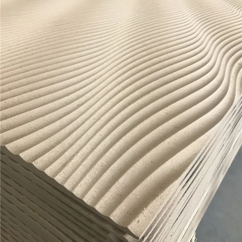 Decorative Wood Art Carved Cladding Panel Textured Wall Board Sheets MDF 3D Grooved Paneling For Walls