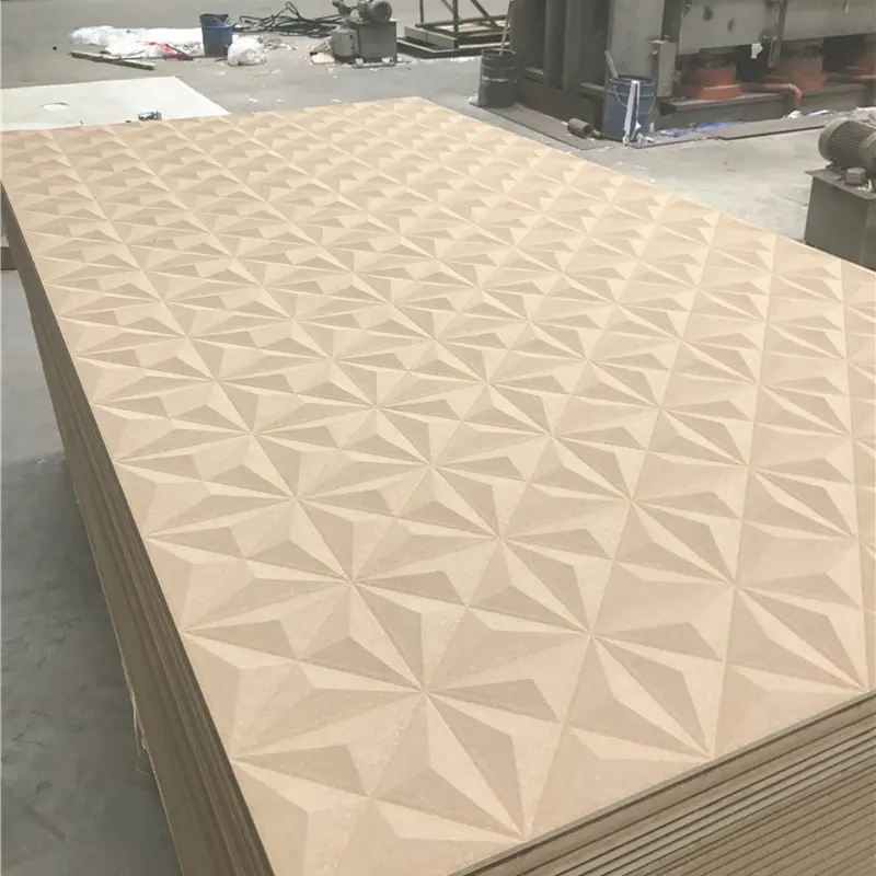 Decorative Wood Art Carved Cladding Panel Textured Wall Board Sheets MDF 3D Grooved Paneling For Walls